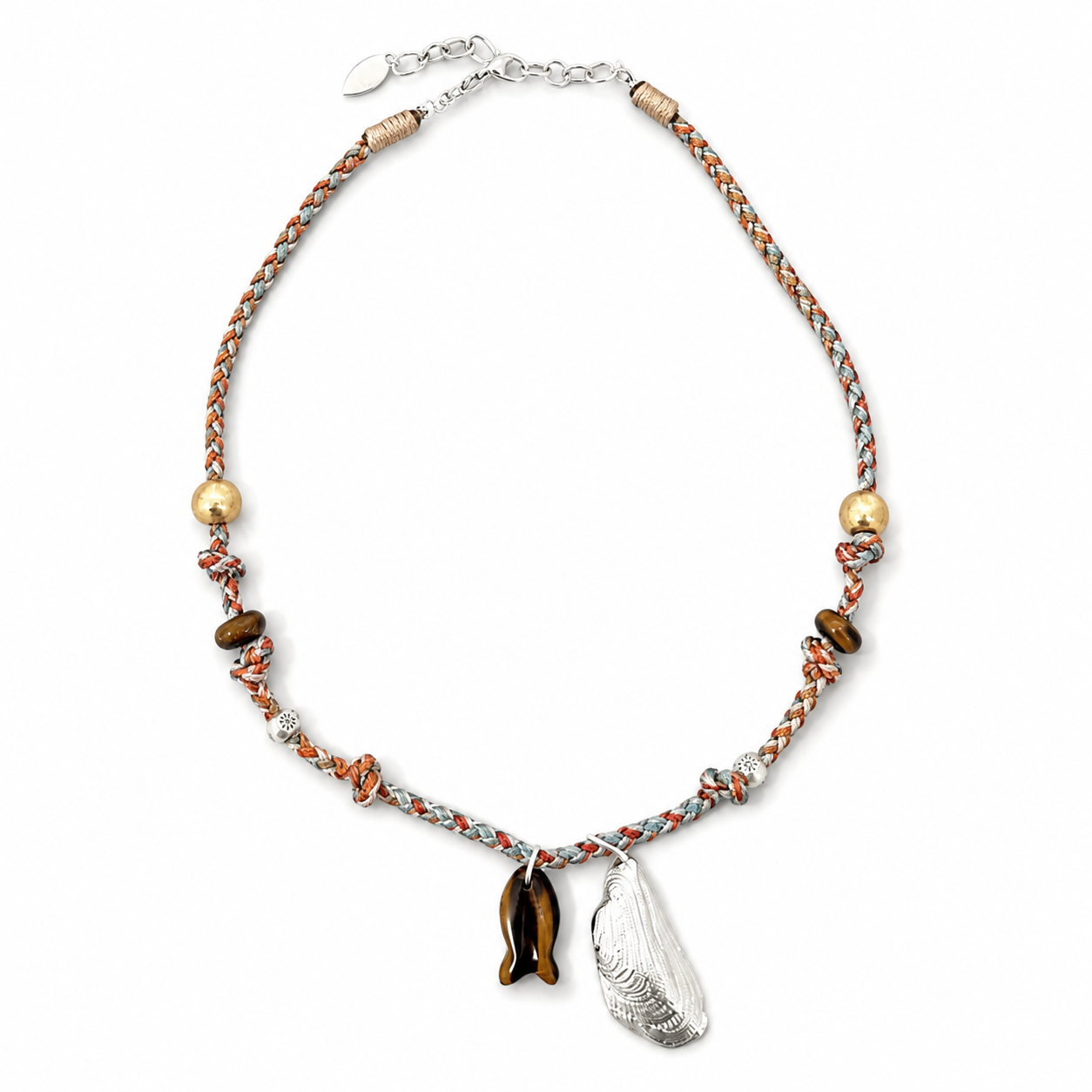 Maui Tiger Eye Fish Cord Necklace