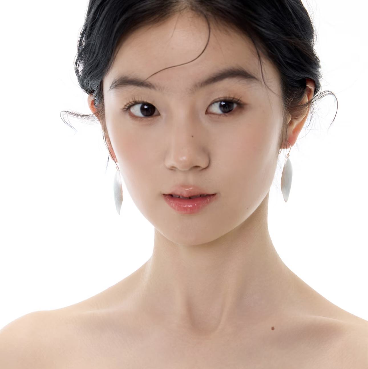 Silver Wind Leaf Drop Earrings