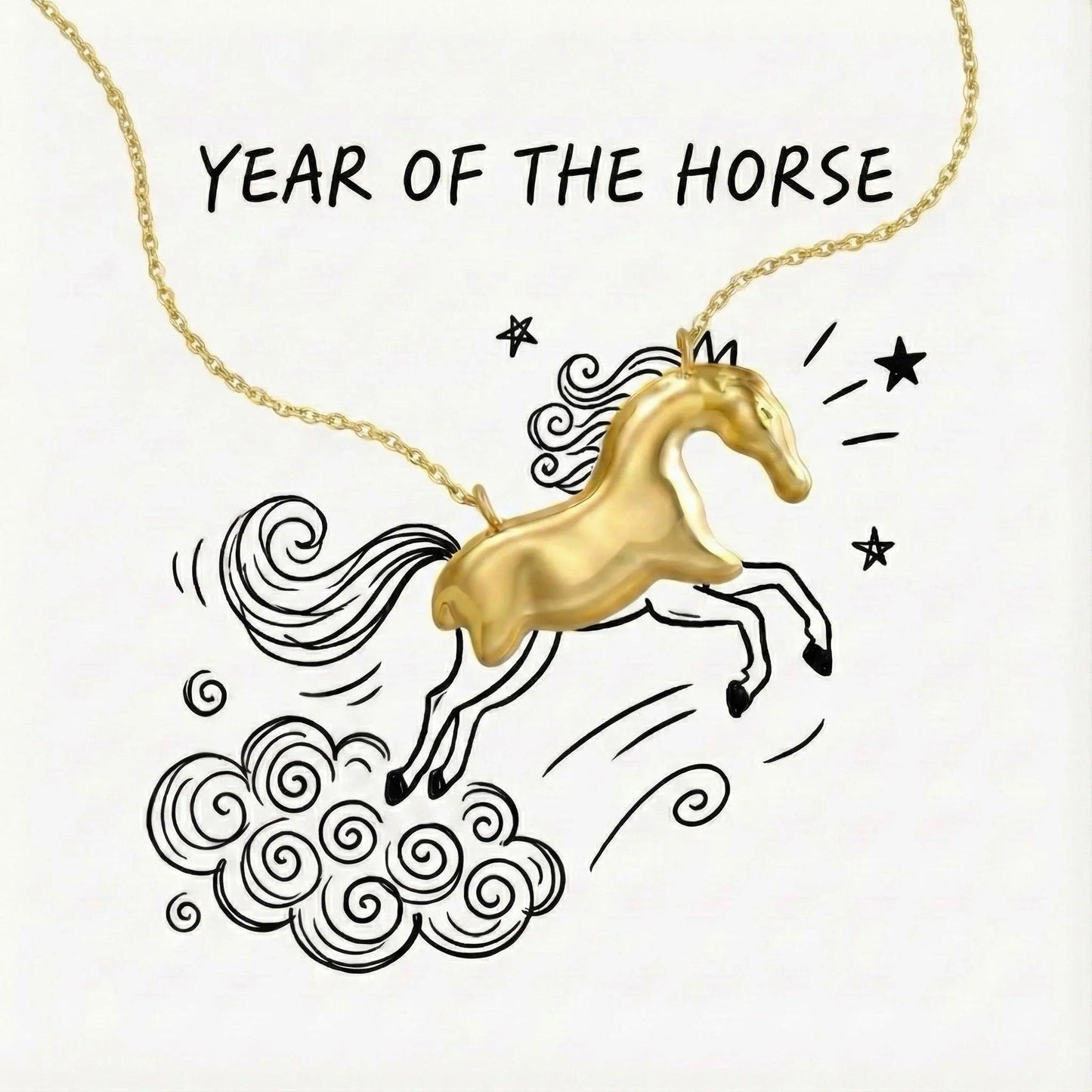 Vogelherd Horse 14K Gold Necklace