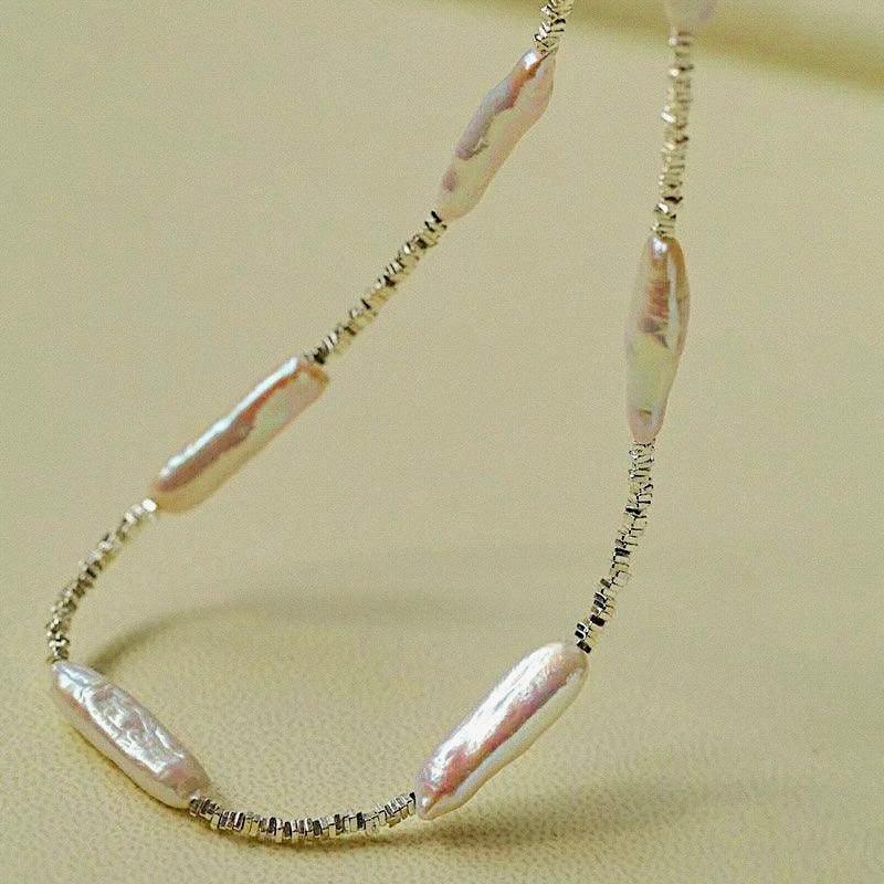 Neried Baroque Pearl & Beaded Silver Necklace - ORMIRO