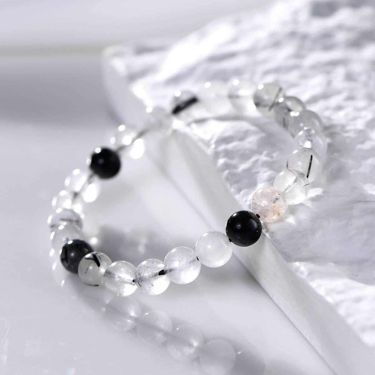 Hectate Black Tourmaline & Clear Quartz Bracelet - ORMIRO
