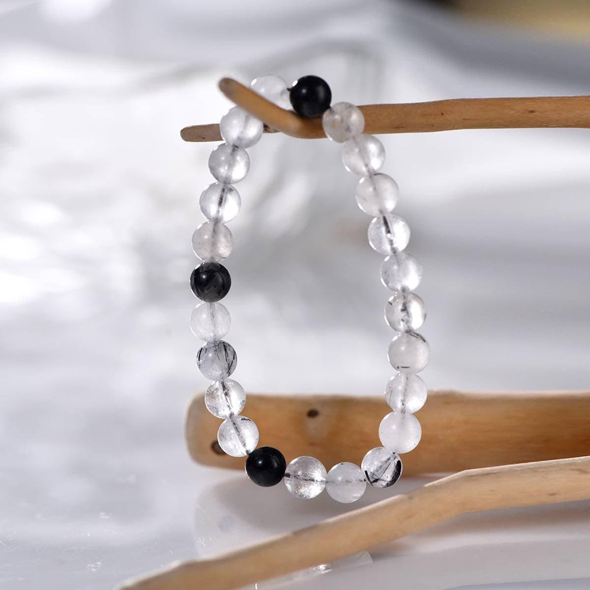 Hectate Black Tourmaline & Clear Quartz Bracelet - ORMIRO