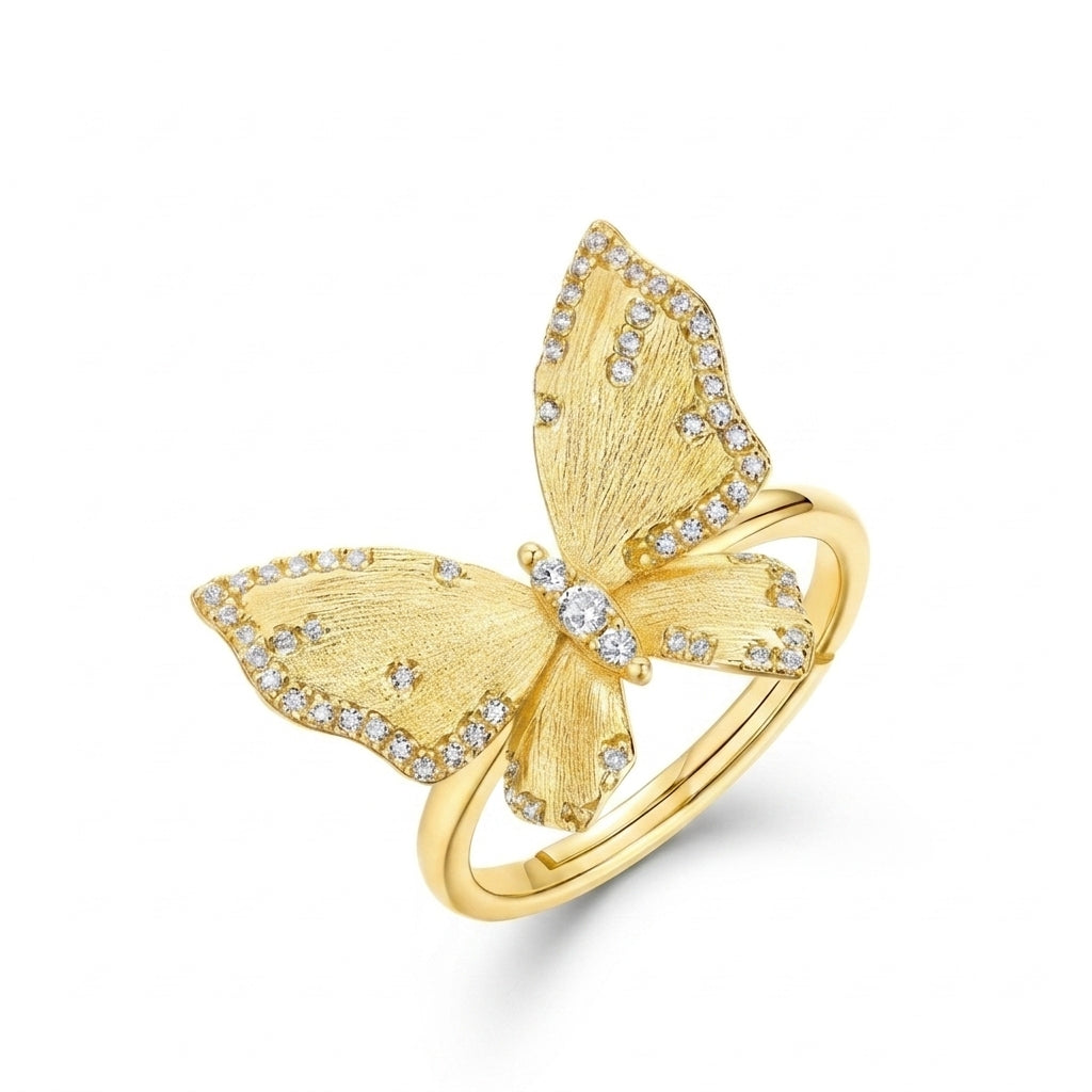 Butterfly Reverie Gold Vermeil Necklace and Ring Jewelry Set