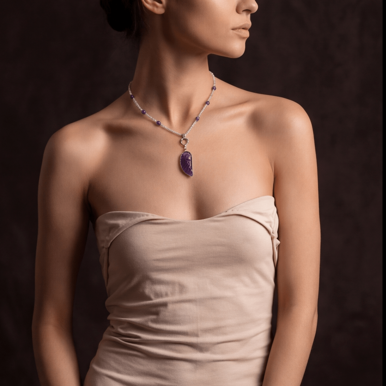 Lilith Amethyst Wing Necklace - ORMIRO
