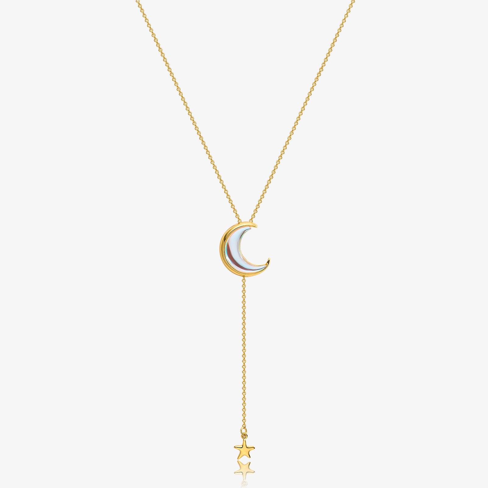Moon and Star Lariat Necklace – ORMIRO