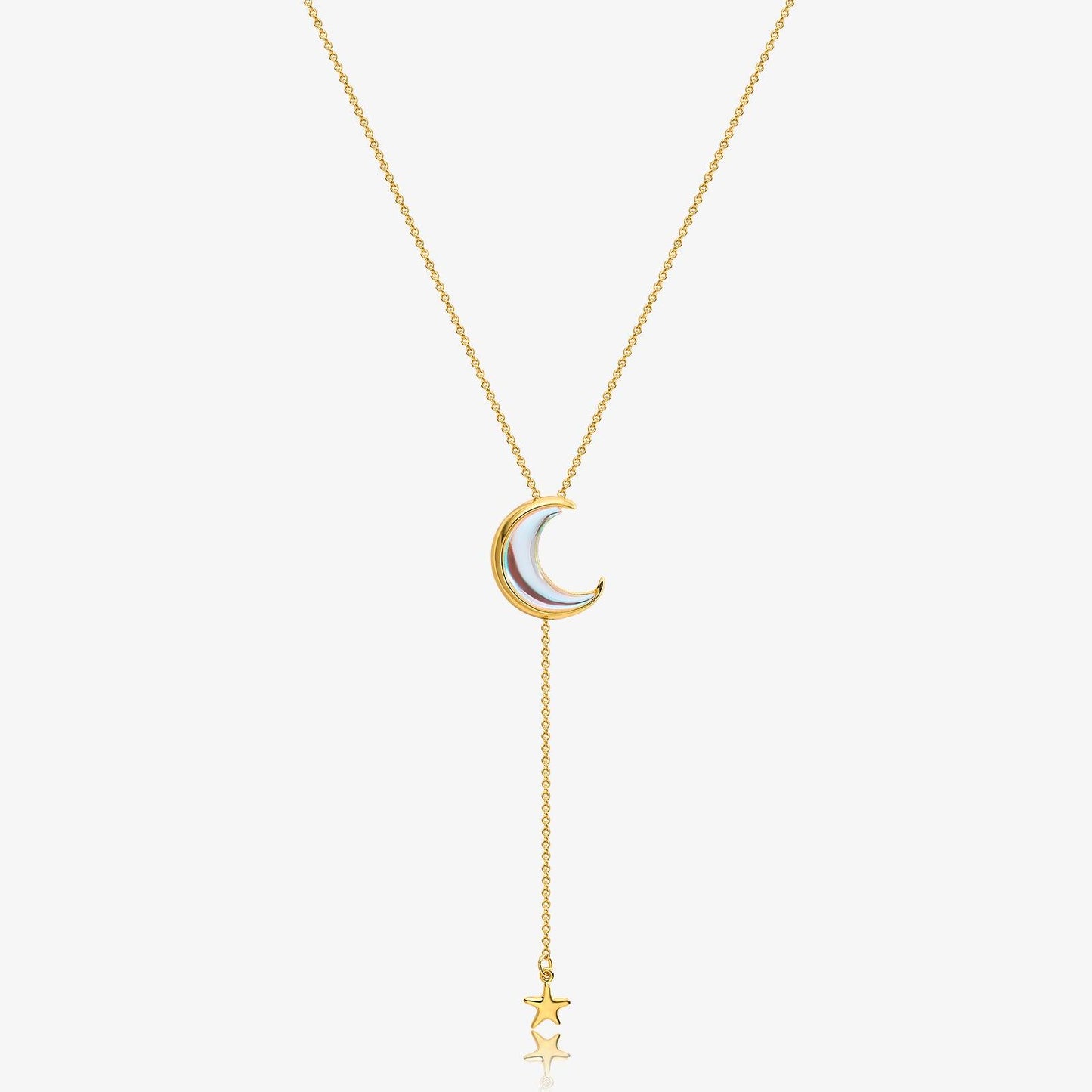 Moon and Star Lariat Necklace - ORMIRO