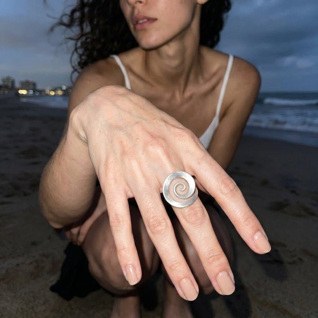 Vortex Sterling Silver Spiral Ring - ORMIRO