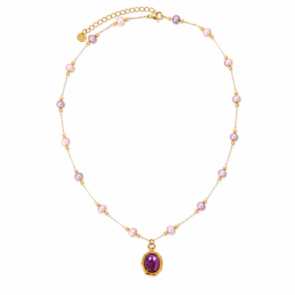 Asteria Amethyst & Pearl Necklace