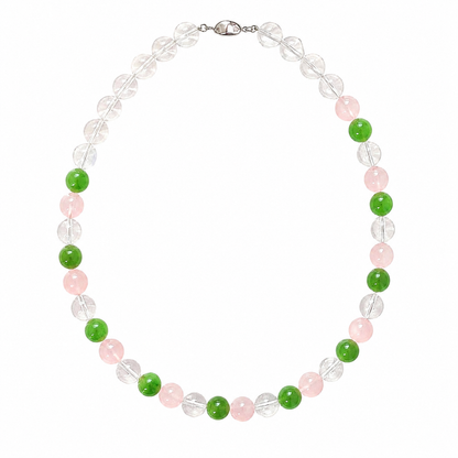 Secret Garden Rose Quartz & Crystal Beaded Necklace