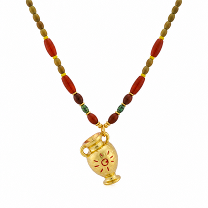 Sunkeeper Amphora Carnelian Beaded Necklace