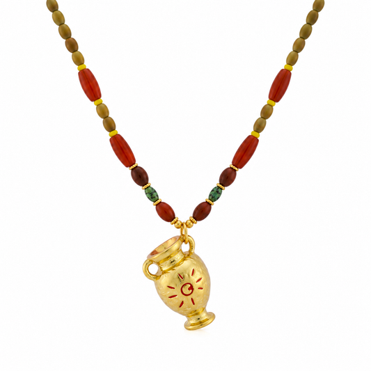 Sunkeeper Amphora Carnelian Beaded Necklace