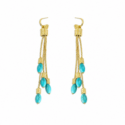 Dakini Turquoise Tassel Earrings