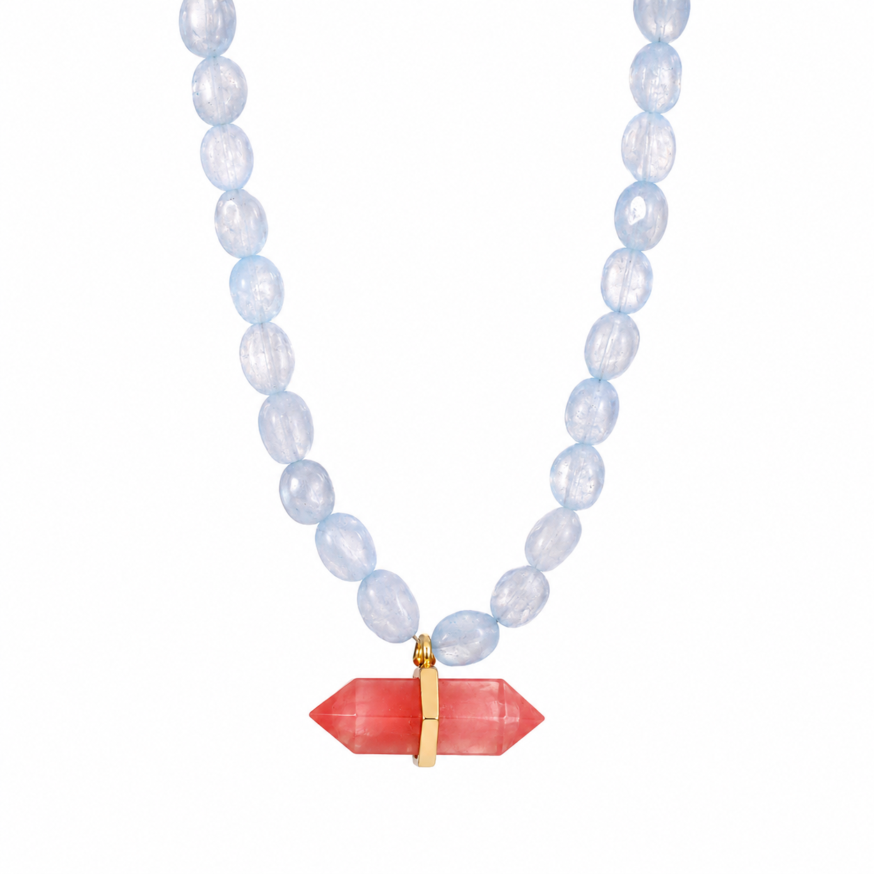 Avalon Watermelon Quartz Beaded Necklace