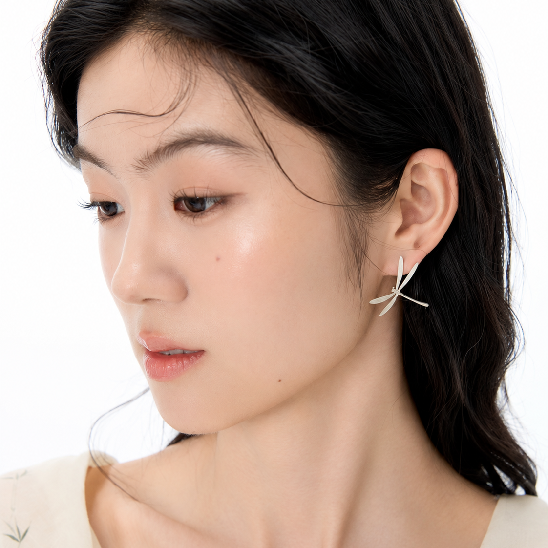 Silver Dragonfly Whisper Earrings