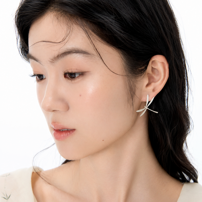 Silver Dragonfly Whisper Earrings