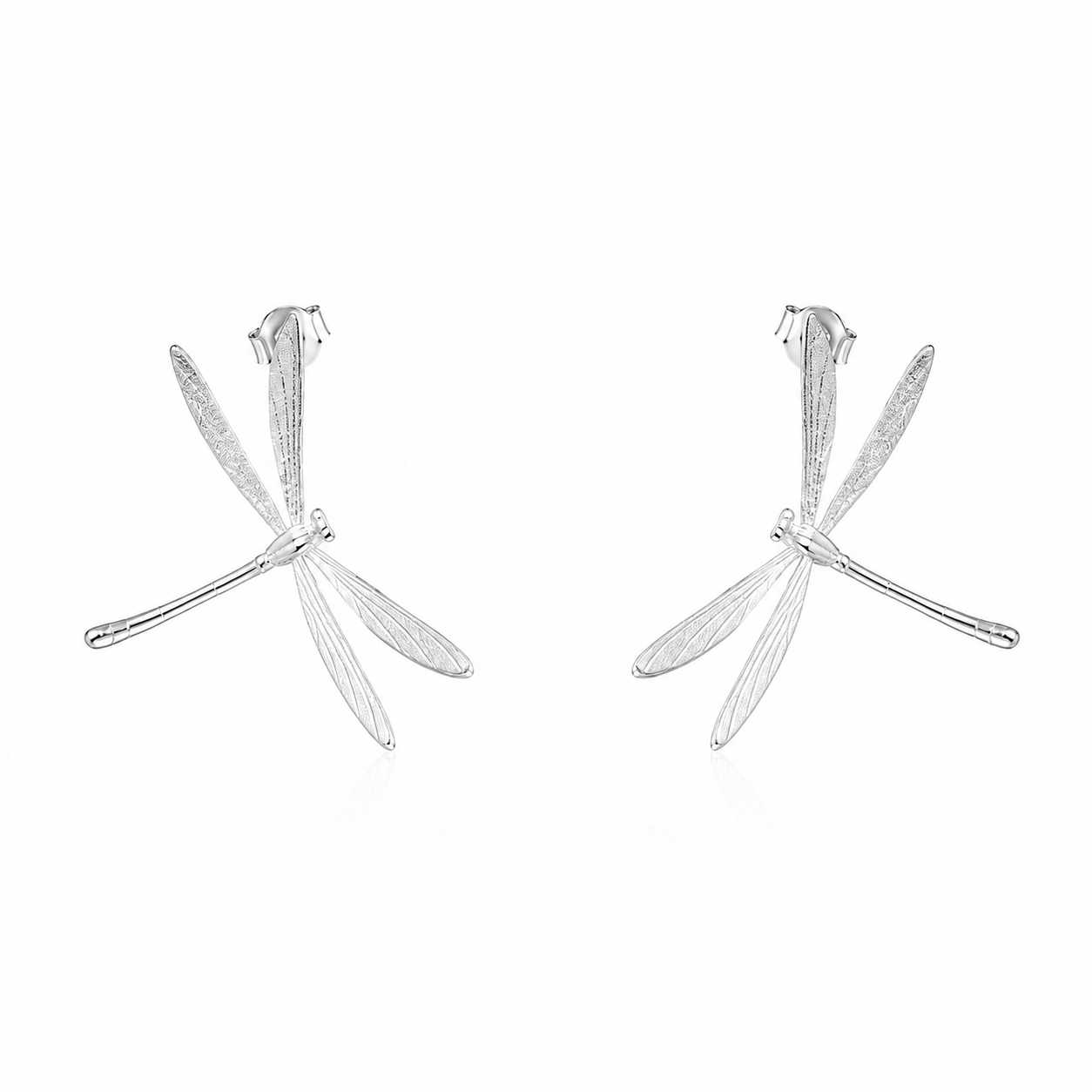 Silver Dragonfly Whisper Earrings