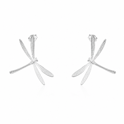 Silver Dragonfly Whisper Earrings