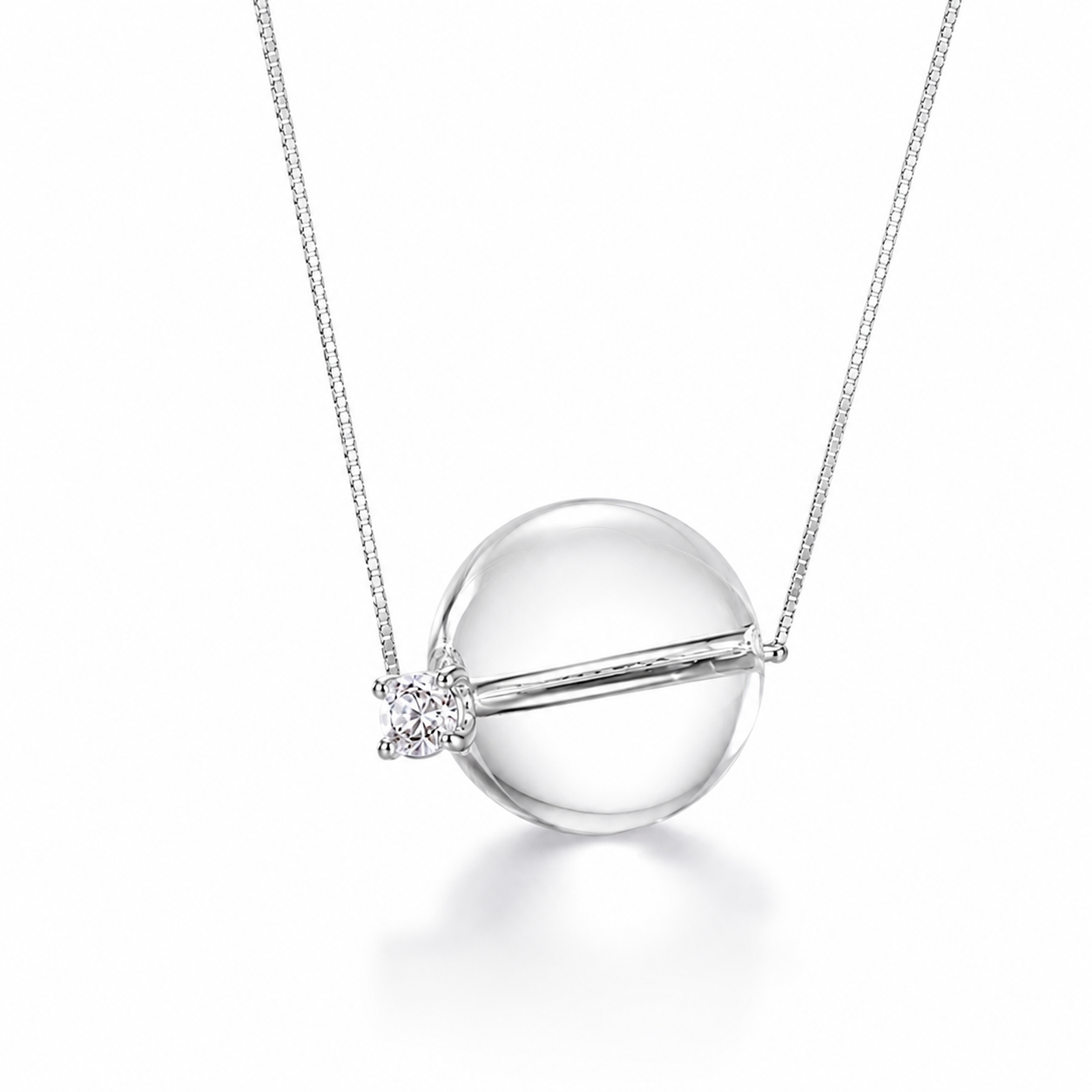 Morning Dew Clear Quartz Silver Necklace