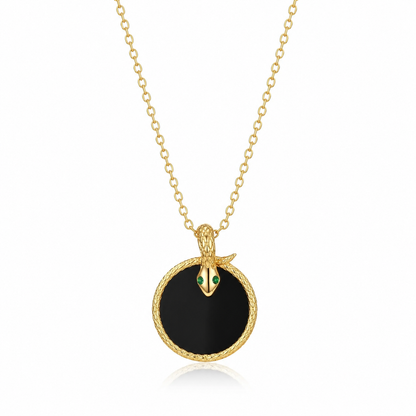 Ouroboros Snake Onyx Necklace