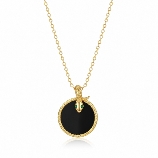Ouroboros Snake Onyx Necklace