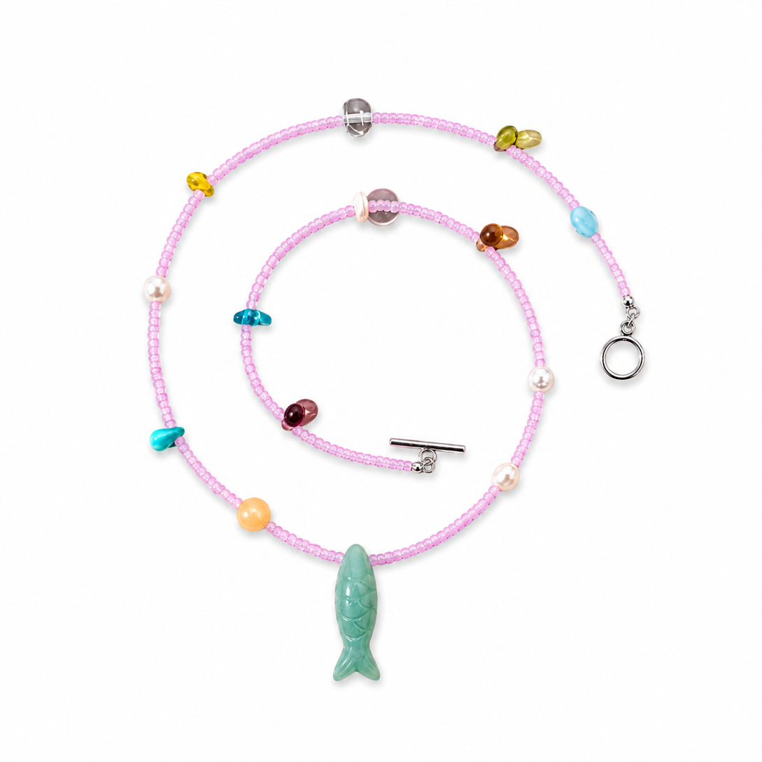 Summertime Aventurine Fish Necklace