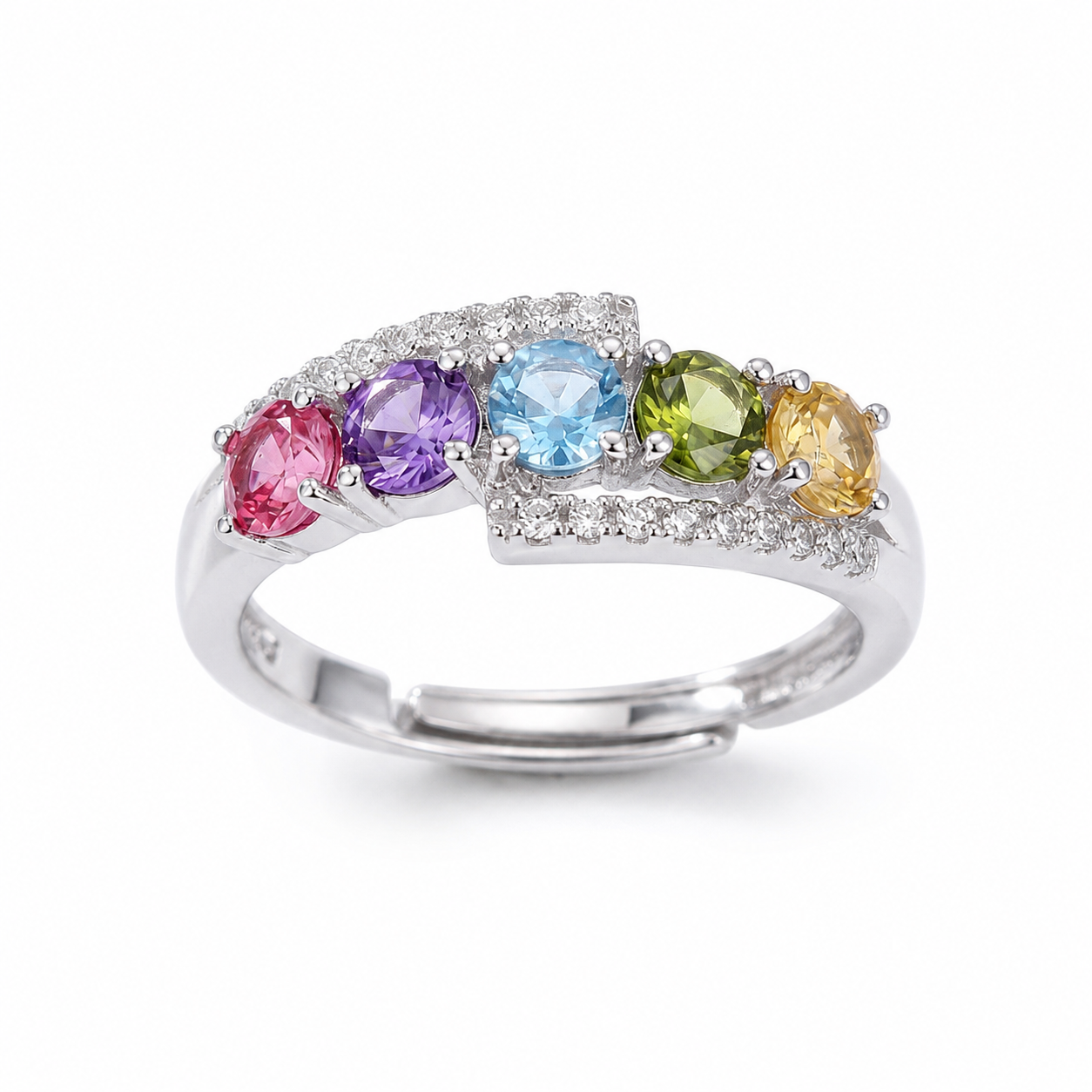 Pocket Rainbow Tourmaline Gemstone Ring