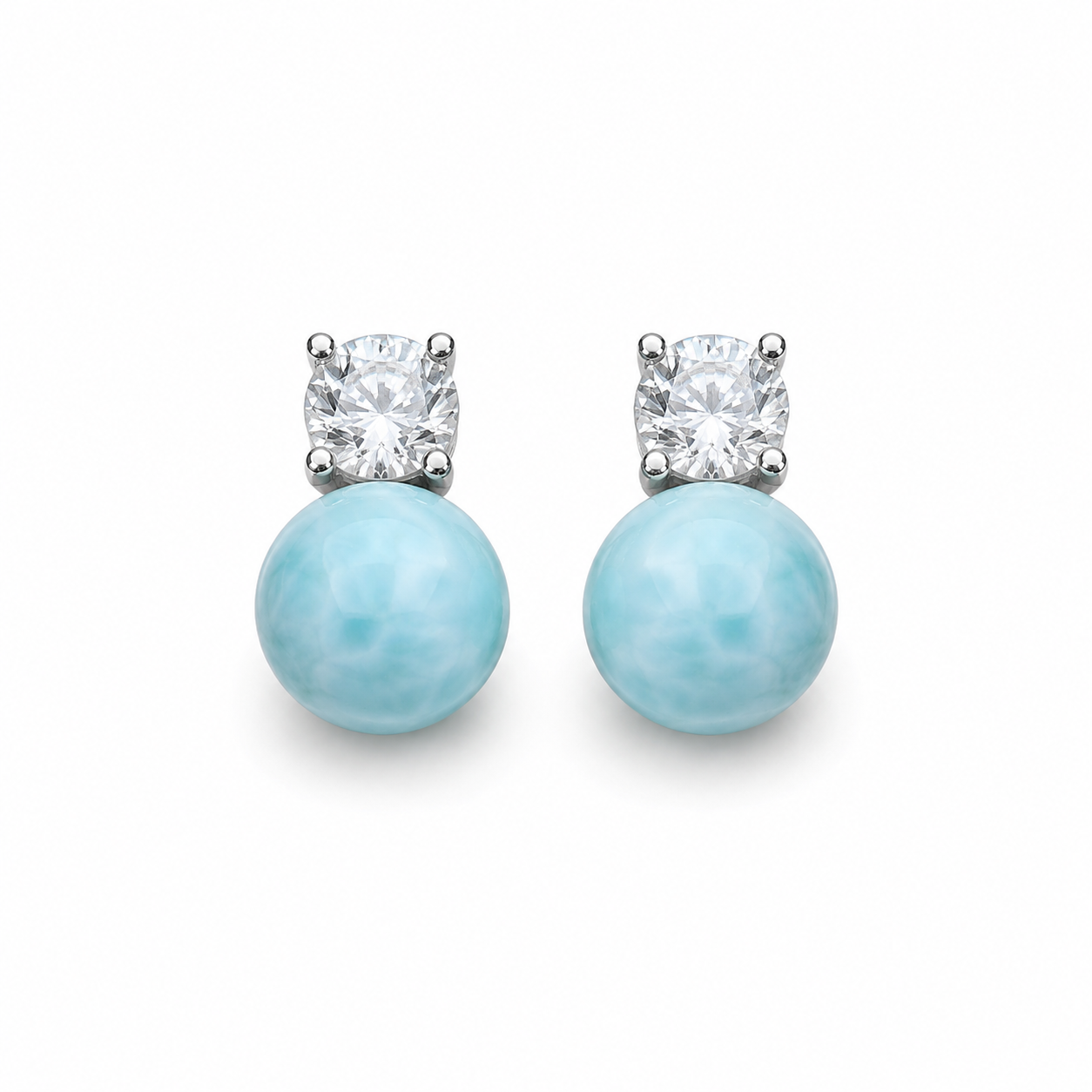 Mermaid's Tear Larimar Stud Earrings