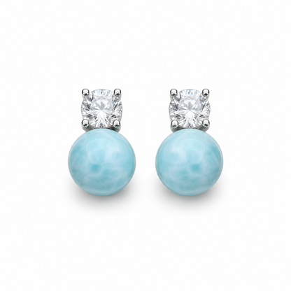 Mermaid's Tear Larimar Stud Earrings