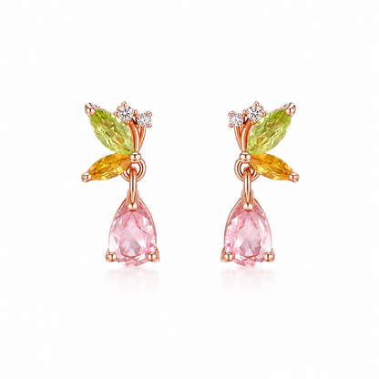 Fairy Wings Tourmaline Gemstone Stud Earrings