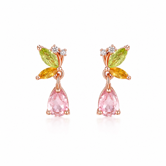 Fairy Wings Tourmaline Gemstone Stud Earrings