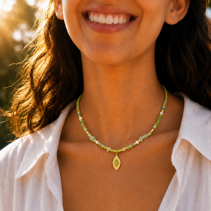 Daphne Green Gemstone Necklace