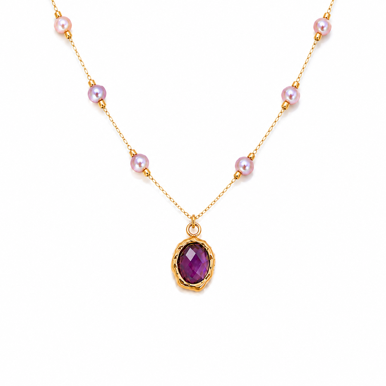 Asteria Amethyst & Pearl Necklace