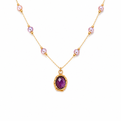 Asteria Amethyst & Pearl Necklace