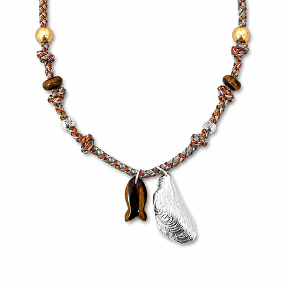 Maui Tiger Eye Fish Cord Necklace