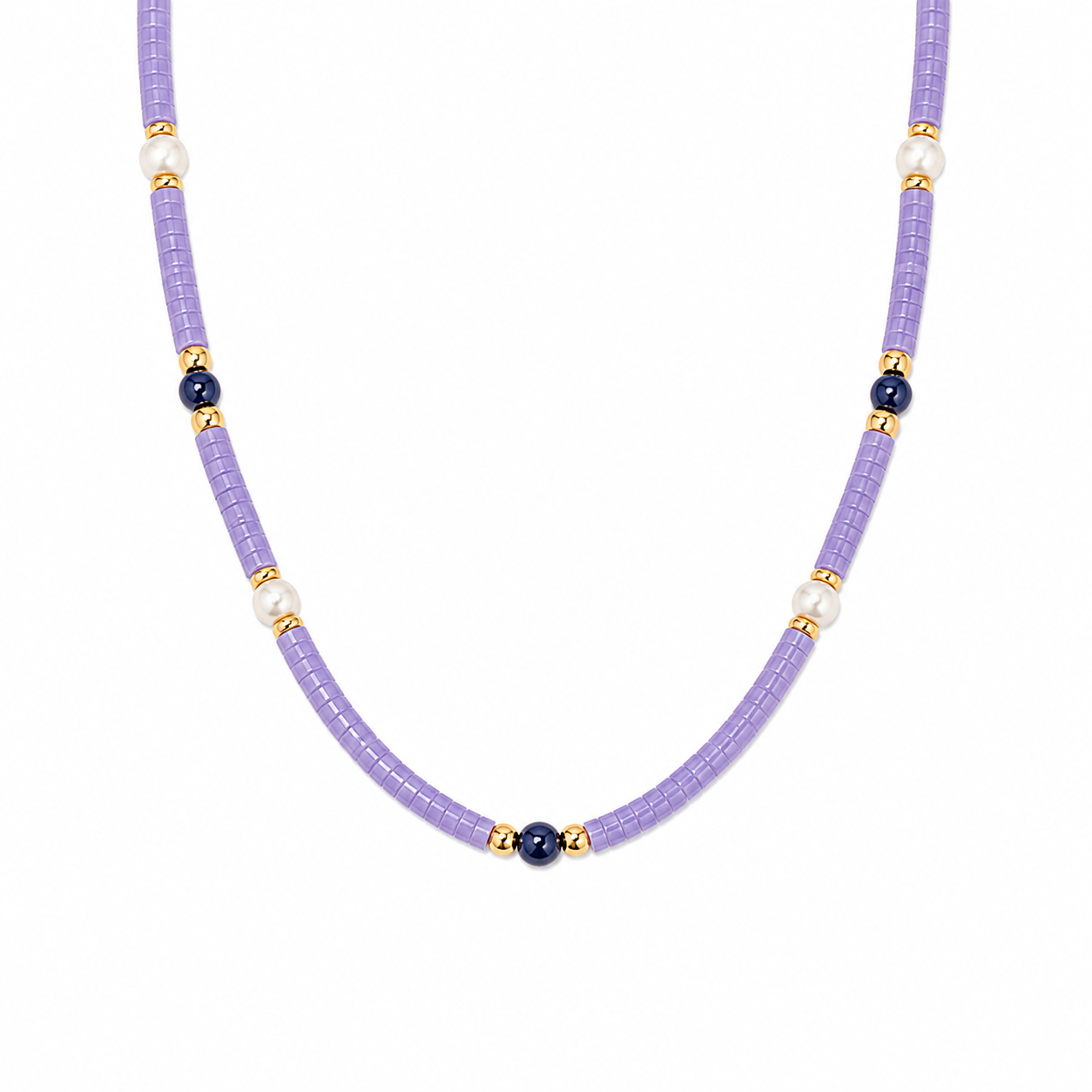 Iris Agate, Lapis Lazuli & Pearl Necklace