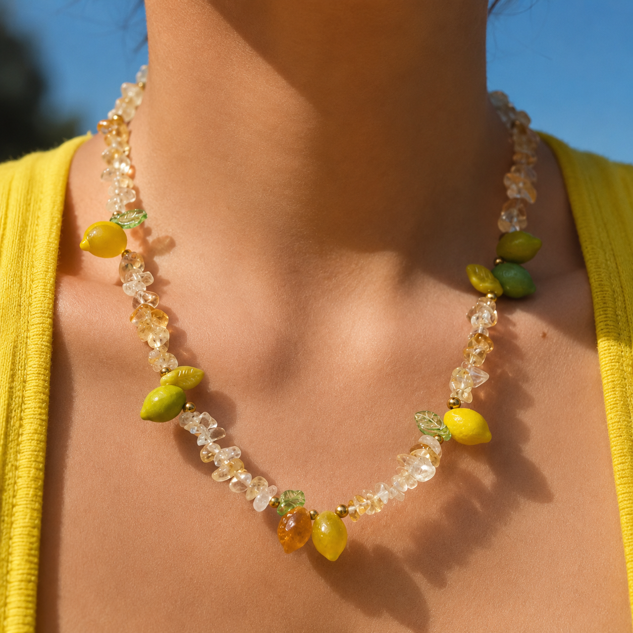 Amalfi Limoncello Beaded Citrine Necklace