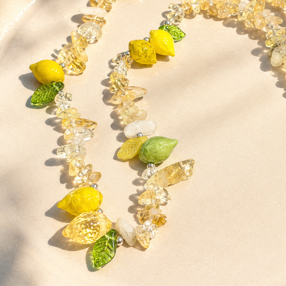 Amalfi Limoncello Beaded Citrine Necklace