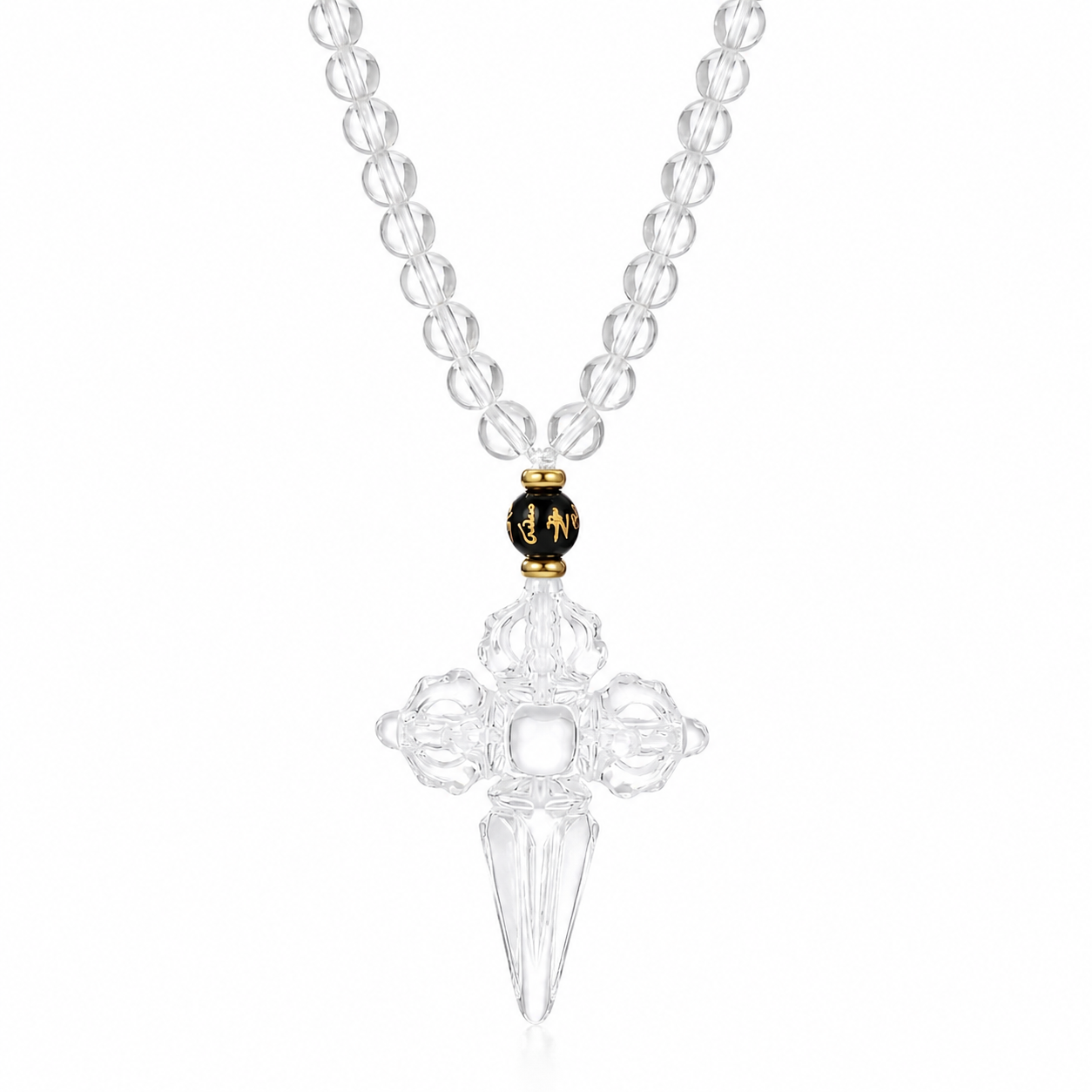 Crystal Double Vajra & Phurba Necklace