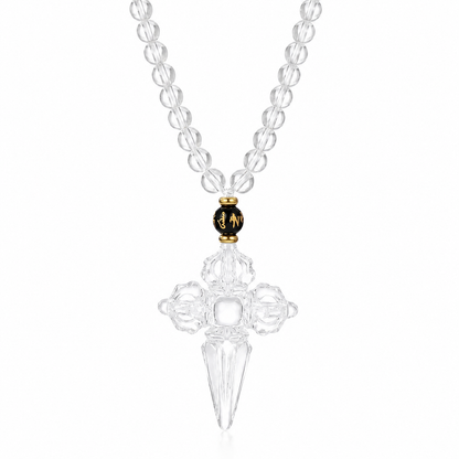 Crystal Double Vajra & Phurba Necklace