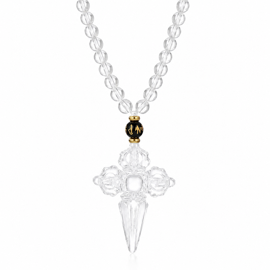 Crystal Double Vajra & Phurba Necklace