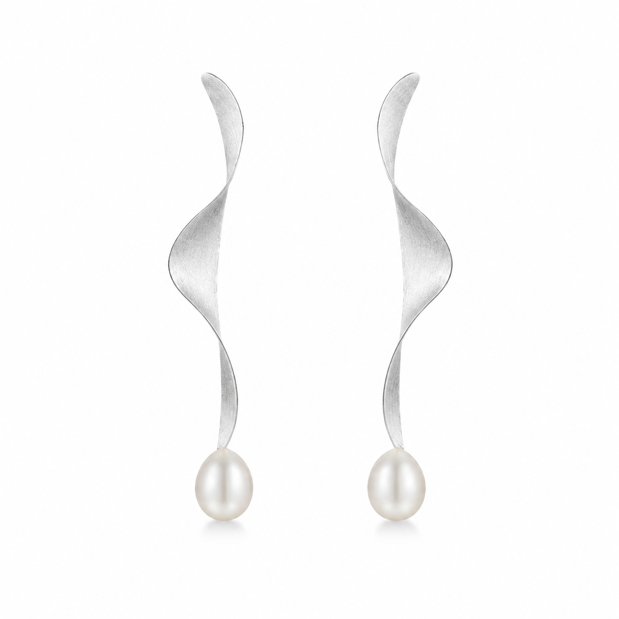 Moontide Sterling Silver Pearl Drop Earrings