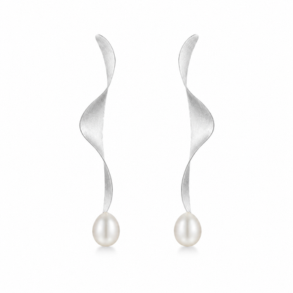 Moontide Sterling Silver Pearl Drop Earrings