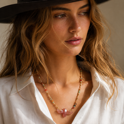 Wildwing Strawberry Quartz Eagle Necklace