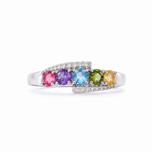 Pocket Rainbow Tourmaline Gemstone Ring