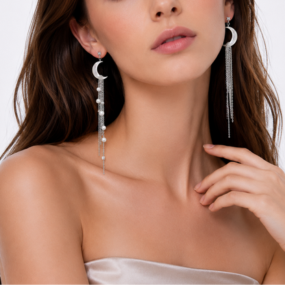 Moon Cascade Mother-of-Pearl Earrings