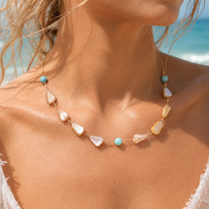 Seabreeze Shell & Amazonite Necklace