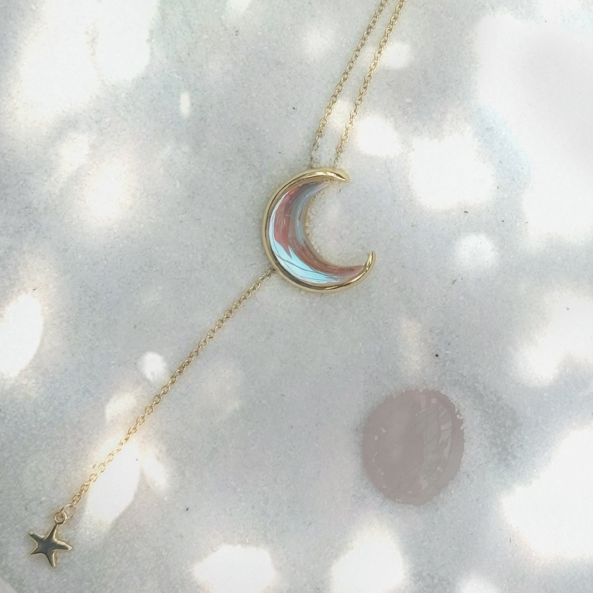 Moon and Star Lariat Necklace – ORMIRO