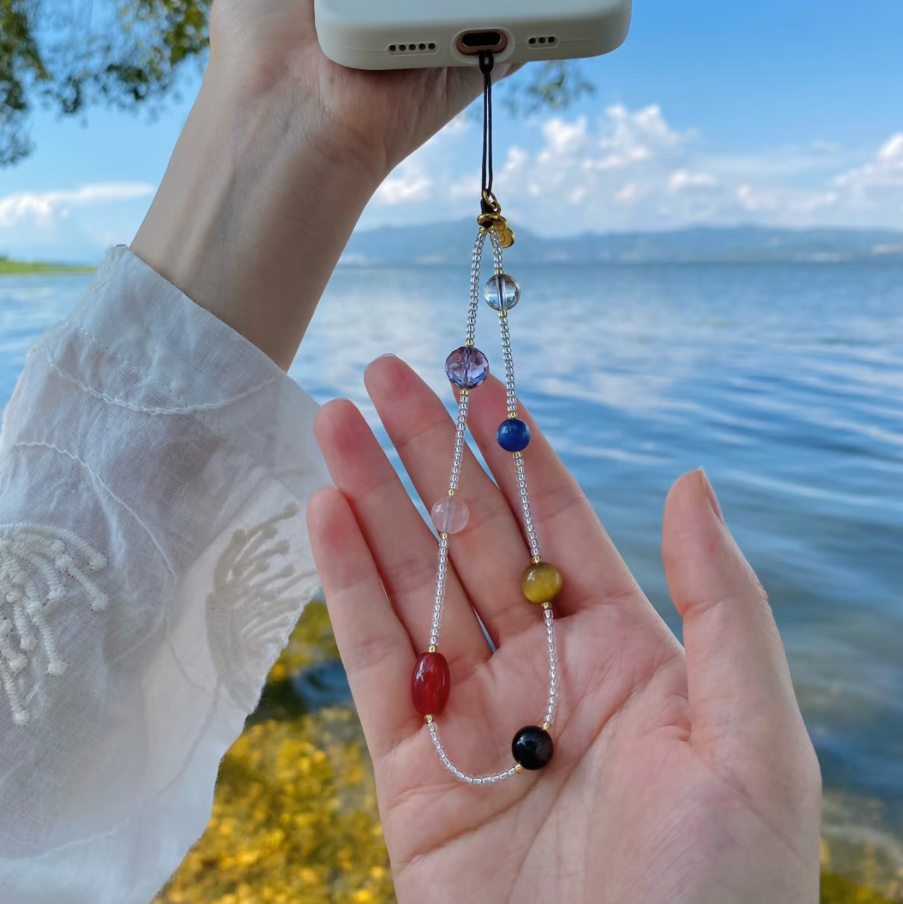 Seven Chakras Multi-Gemstone Crystal Phone Strap