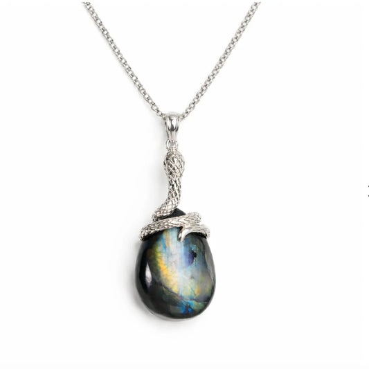 Kundalini Snake Labradorite Vermeil Necklace