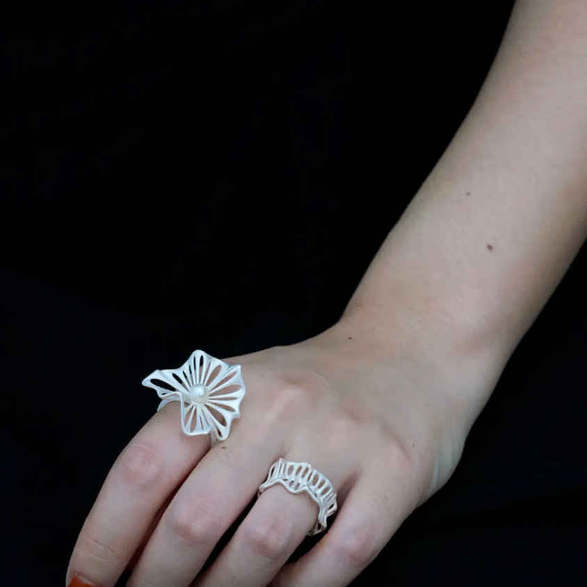 Spellflower Silver & Pearl Ring